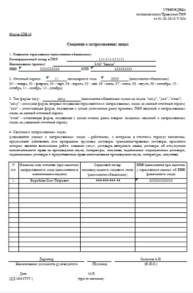 Выписка сзв м при увольнении образец